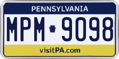 PA license plate MPM9098