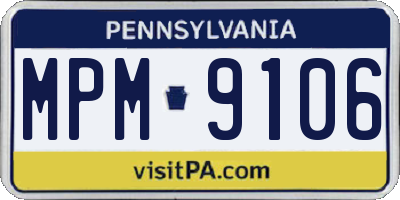 PA license plate MPM9106