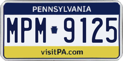 PA license plate MPM9125