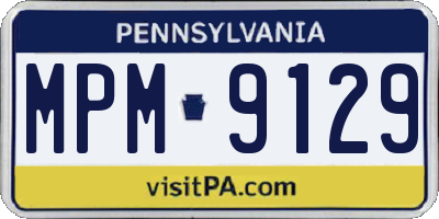 PA license plate MPM9129