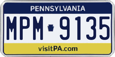 PA license plate MPM9135