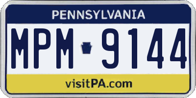 PA license plate MPM9144