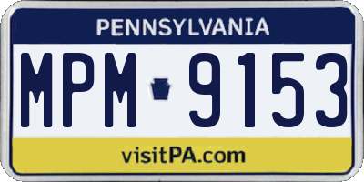 PA license plate MPM9153