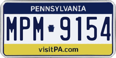 PA license plate MPM9154