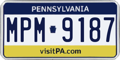 PA license plate MPM9187