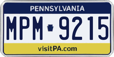 PA license plate MPM9215
