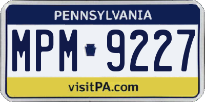 PA license plate MPM9227