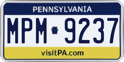 PA license plate MPM9237