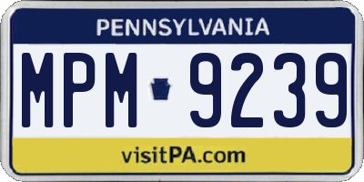 PA license plate MPM9239