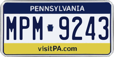 PA license plate MPM9243