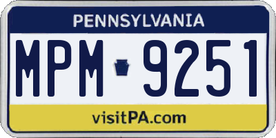 PA license plate MPM9251