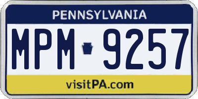 PA license plate MPM9257