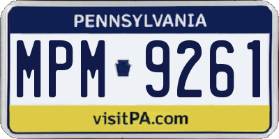 PA license plate MPM9261