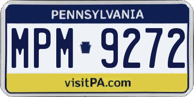 PA license plate MPM9272