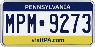 PA license plate MPM9273