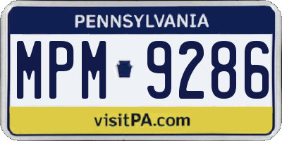 PA license plate MPM9286