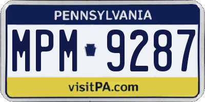 PA license plate MPM9287