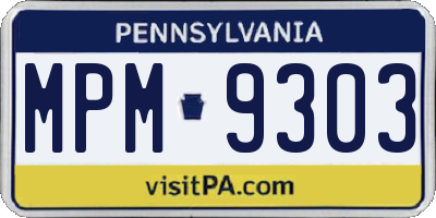 PA license plate MPM9303