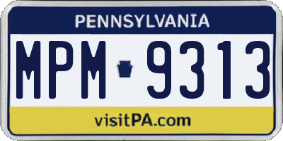 PA license plate MPM9313