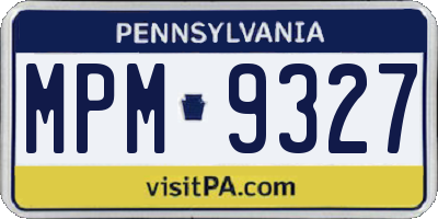 PA license plate MPM9327