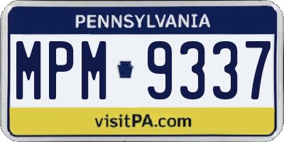 PA license plate MPM9337