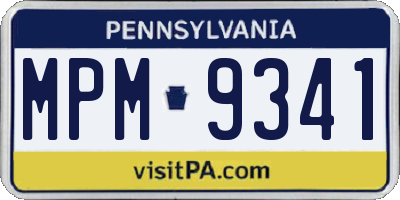 PA license plate MPM9341