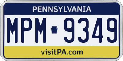PA license plate MPM9349