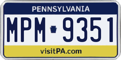 PA license plate MPM9351