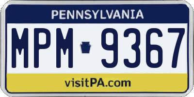 PA license plate MPM9367
