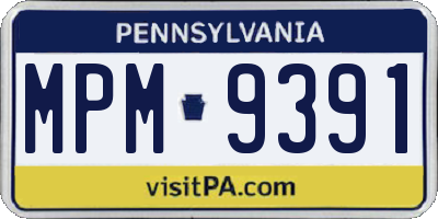 PA license plate MPM9391