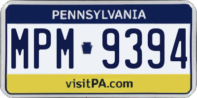 PA license plate MPM9394