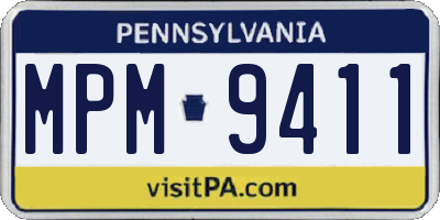 PA license plate MPM9411