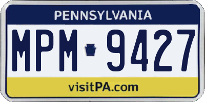 PA license plate MPM9427