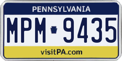 PA license plate MPM9435