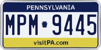 PA license plate MPM9445