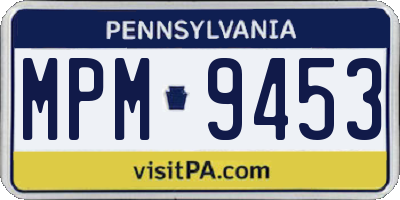 PA license plate MPM9453