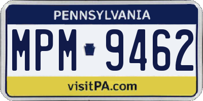 PA license plate MPM9462