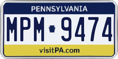 PA license plate MPM9474