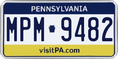 PA license plate MPM9482