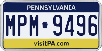 PA license plate MPM9496