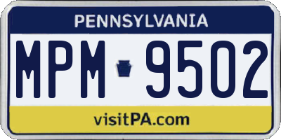 PA license plate MPM9502