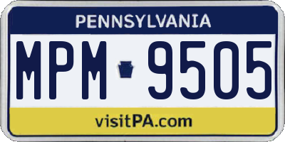 PA license plate MPM9505