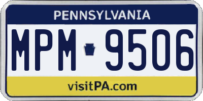PA license plate MPM9506