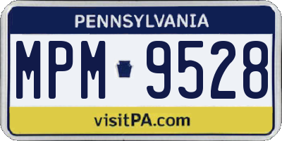 PA license plate MPM9528