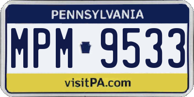 PA license plate MPM9533