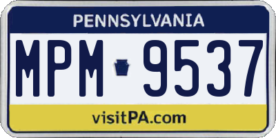 PA license plate MPM9537