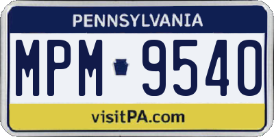 PA license plate MPM9540