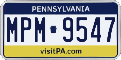 PA license plate MPM9547