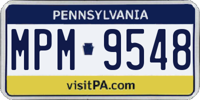 PA license plate MPM9548