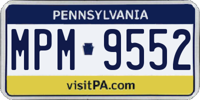 PA license plate MPM9552